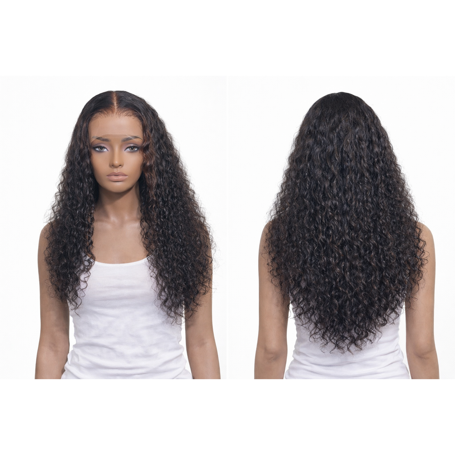 22in 13x4 Deep Wave Lace Front Wig Human Hair HD Lace Frontal with Brown Highlights
