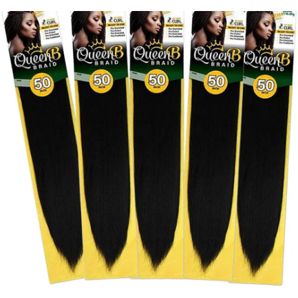Queen B Braiding Hair 1B (5pk)