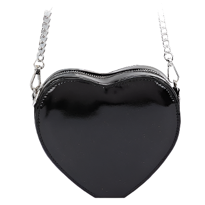 Enamel Heart Shape Crossbody Purse