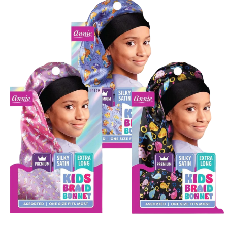 Premium Kid's Silky Wide Edge Braid Bonnet Extra Long