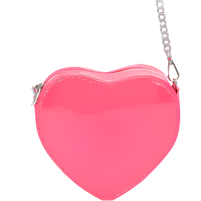 Enamel Heart Shape Crossbody Purse