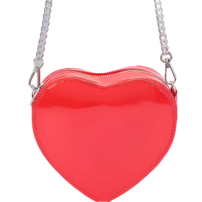 Enamel Heart Shape Crossbody Purse