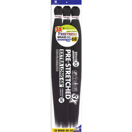 SHAKE N GO Freetress Synthetic Pre Stretched Braid - 3X BRAID 301 34"