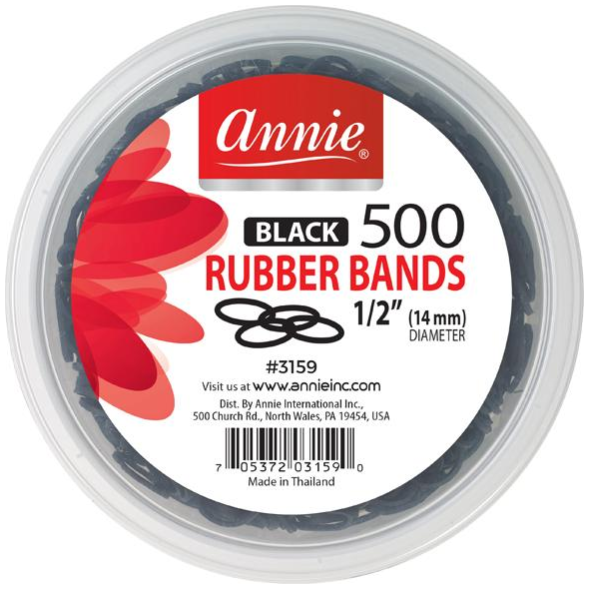 Annie Black Rubber Bands 500ct