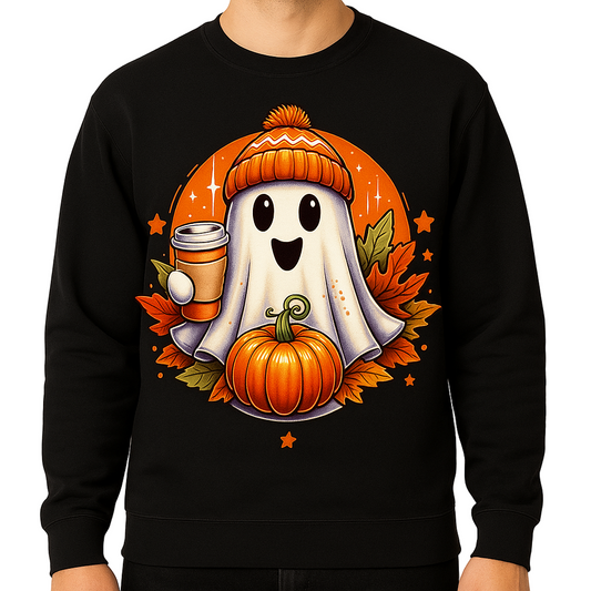 Fall/Halloween Coffee and Ghost Long Sleeve