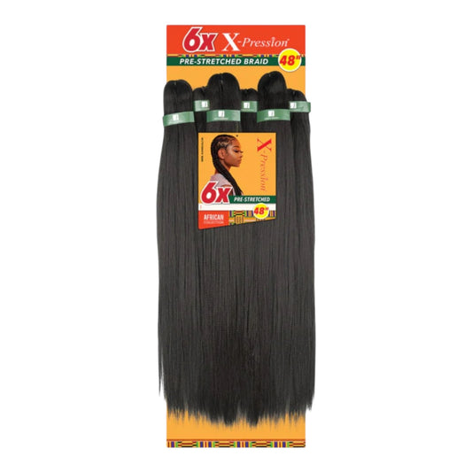 Sensationnel X-Pression Pre-Stretched Folded Braids – 6X 48” (100% Kanekalon)