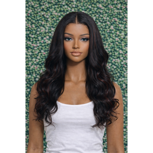26” Burgundy Highlight Glueless 5x5 HD Lace Closure Wig | Pre-Cut | Ready to Wear