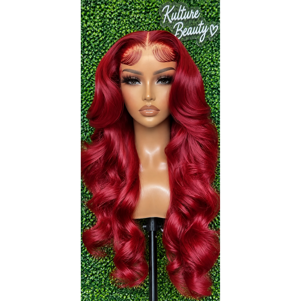 KB Burgundy 13x4 HD Lace Front Body Wave Human Hair Wig – 22" | 180% Density