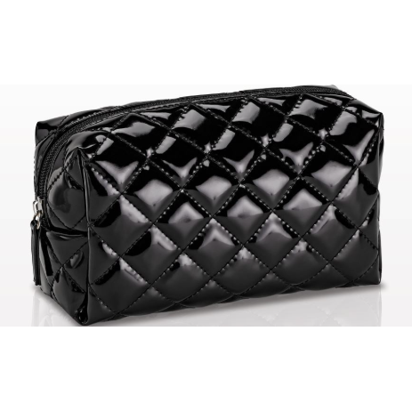 Quilted Small Cosmetic Bag (Black)